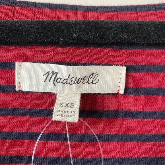 NWT-Striped Red & Navy Henley Tee (XXS) - Picture 9 of 9